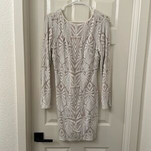 White sequin mini dress